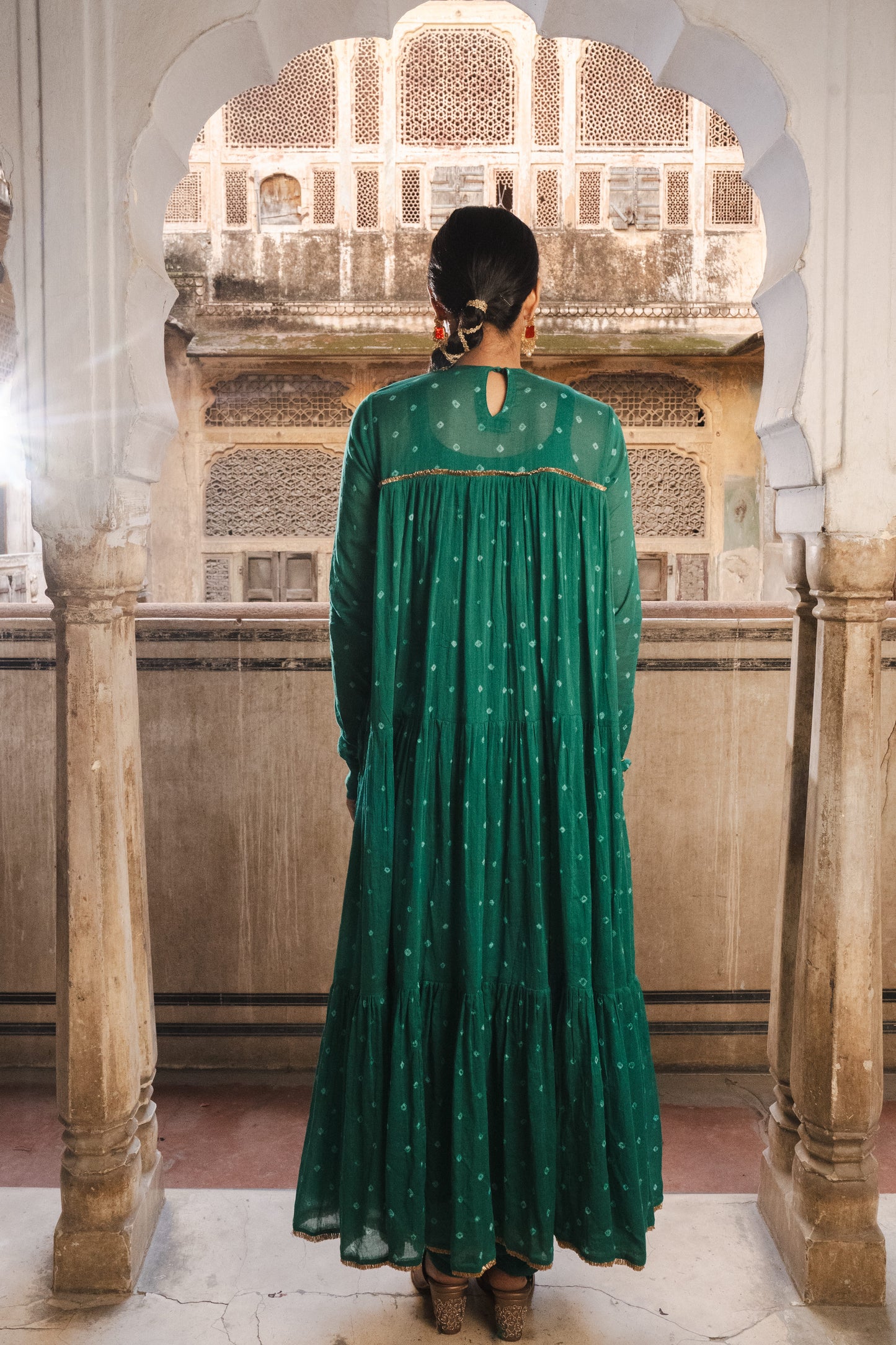 RAMA GREEN MULMUL KURTA SET