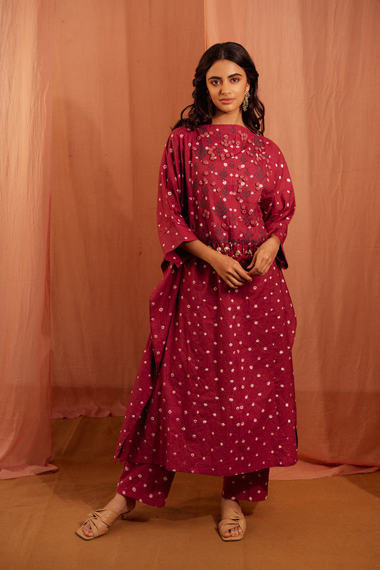 Kaftan Kurta Set - Regal Rani Pink