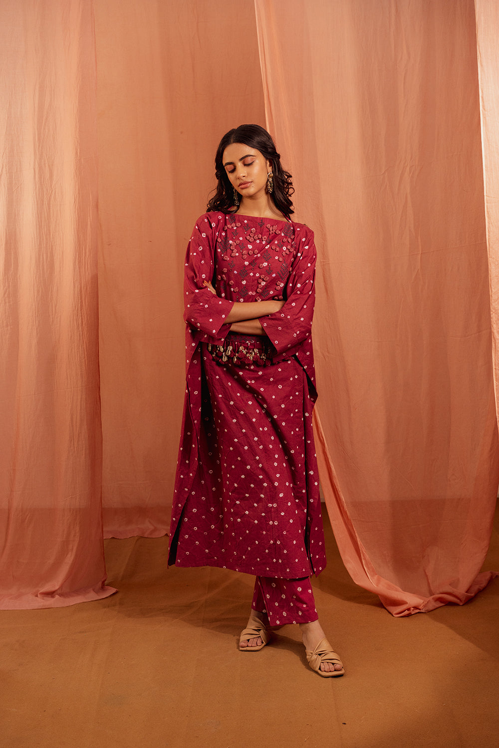 Kaftan Kurta Set - Regal Rani Pink