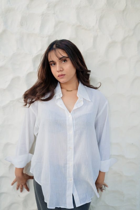 Crinkled Shirt - Breeze White