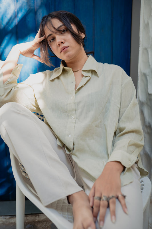 Crinkled Shirt - Lazy Mint