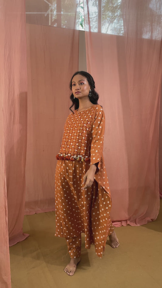 Kaftan Kurta Set - Terracotta Treasure