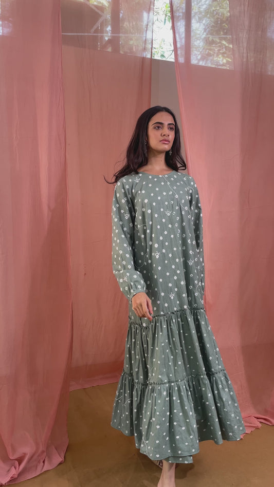 Long Dress - Emerald Cascade