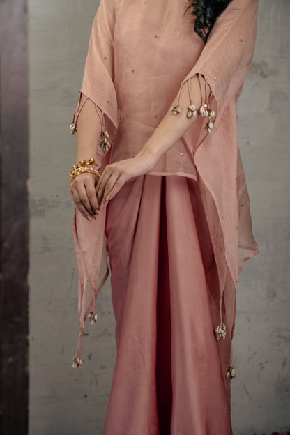 ORGANZA KAFTAAN TOP WITH SKIRT