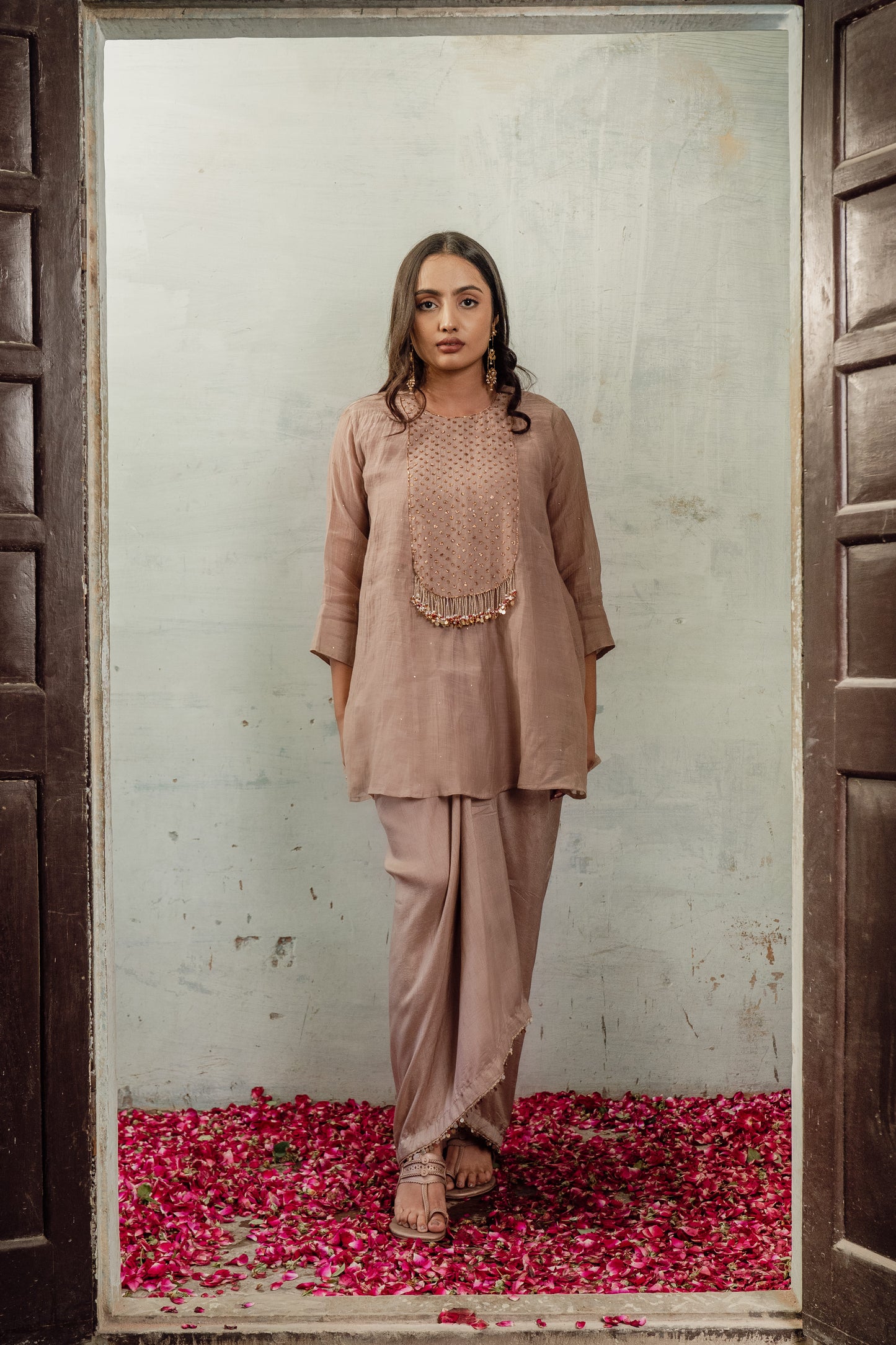LONG YOKE TOP WITH SKIRT