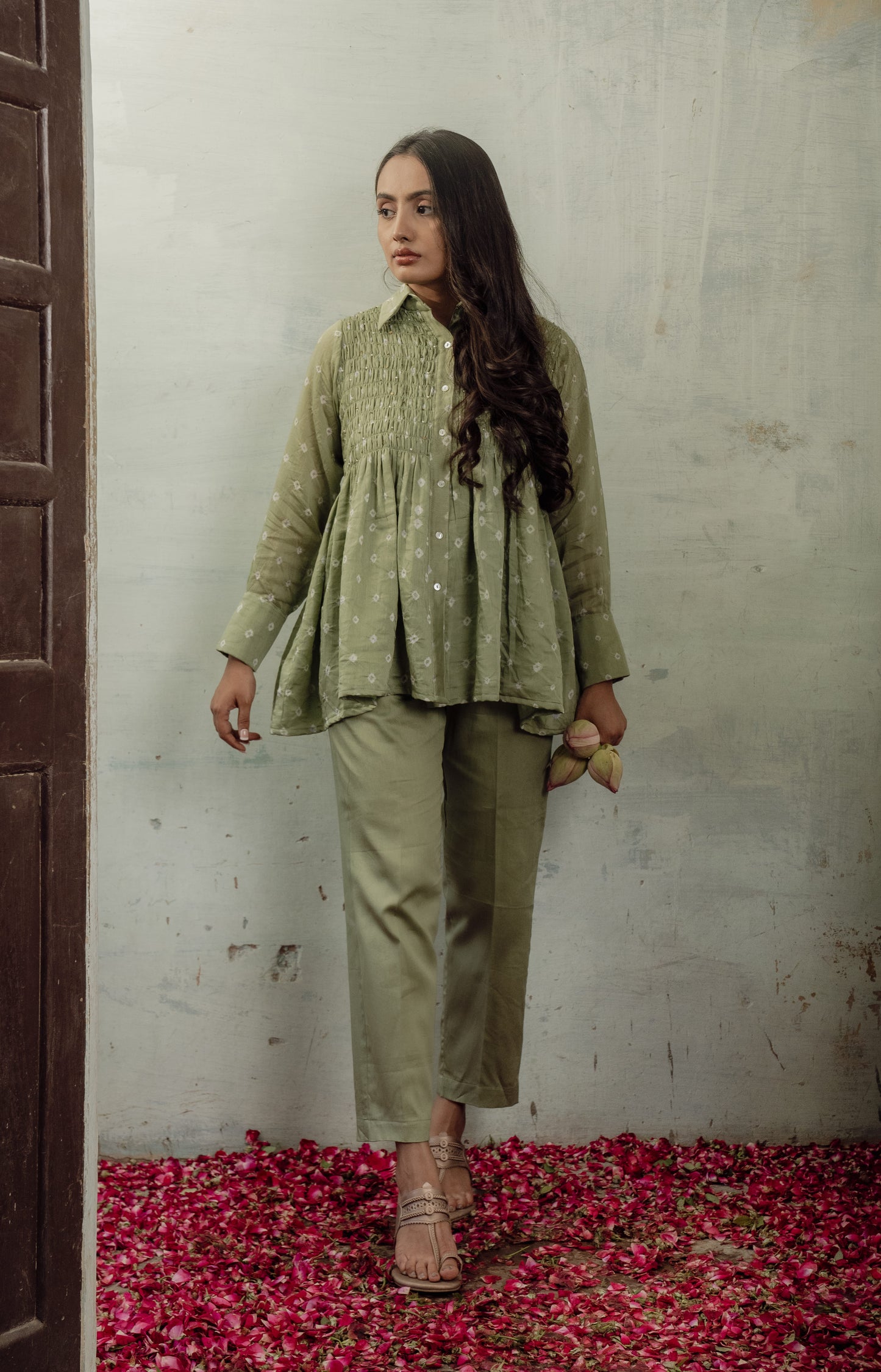 SMOCKED BANDHEJ CO-ORD SET