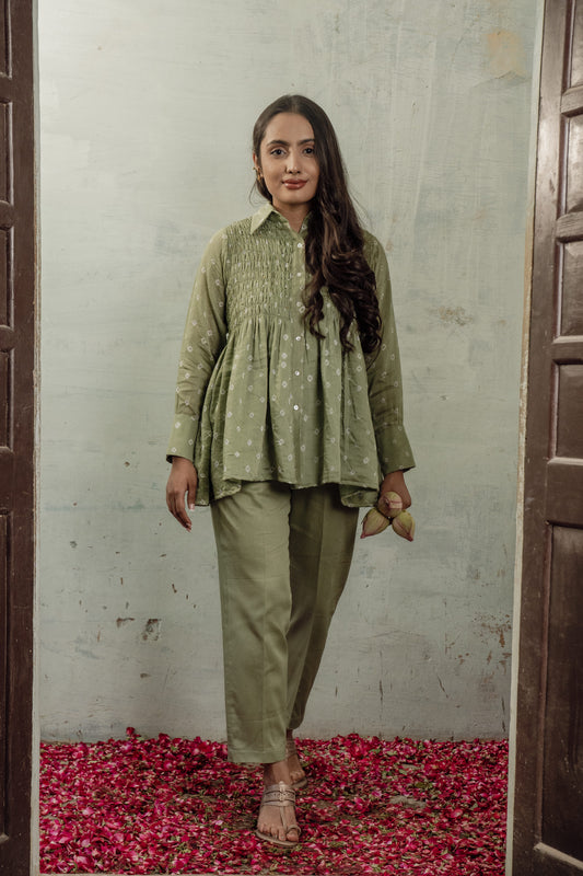 SMOCKED BANDHEJ CO-ORD SET