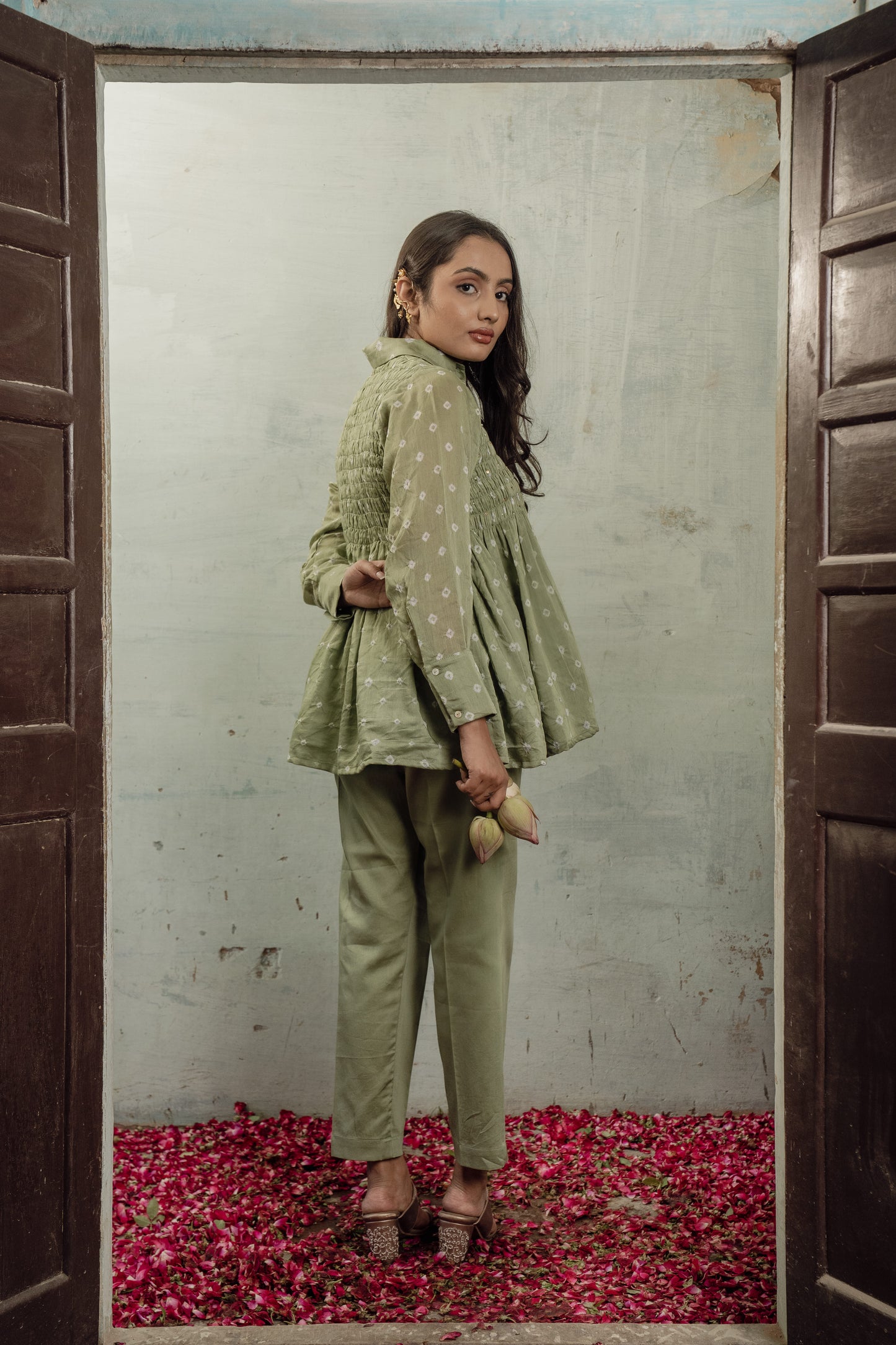 SMOCKED BANDHEJ CO-ORD SET