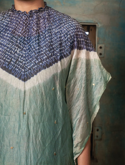 Sage Green Chanderi Tissue Kaftan