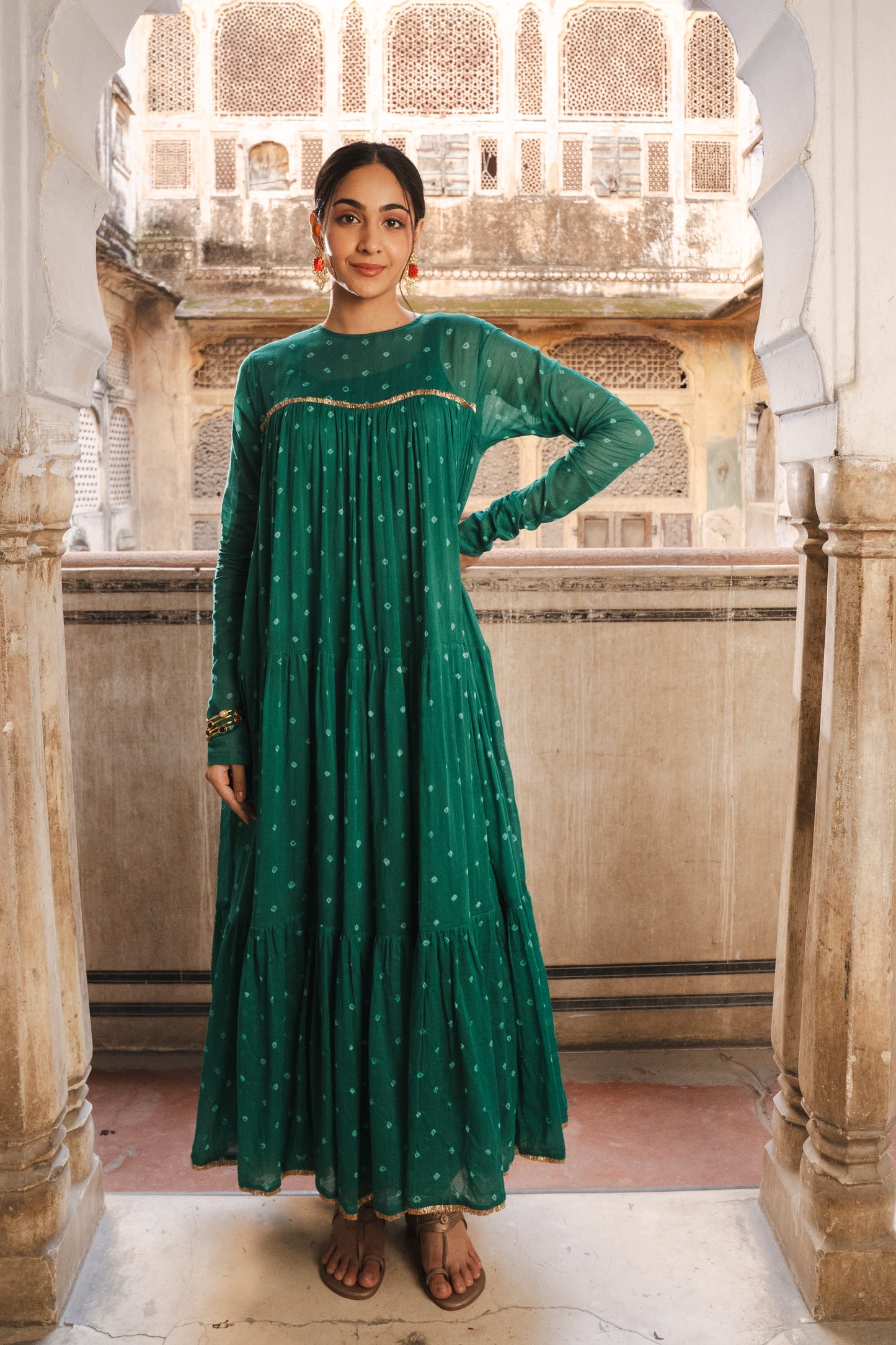 RAMA GREEN MULMUL KURTA SET