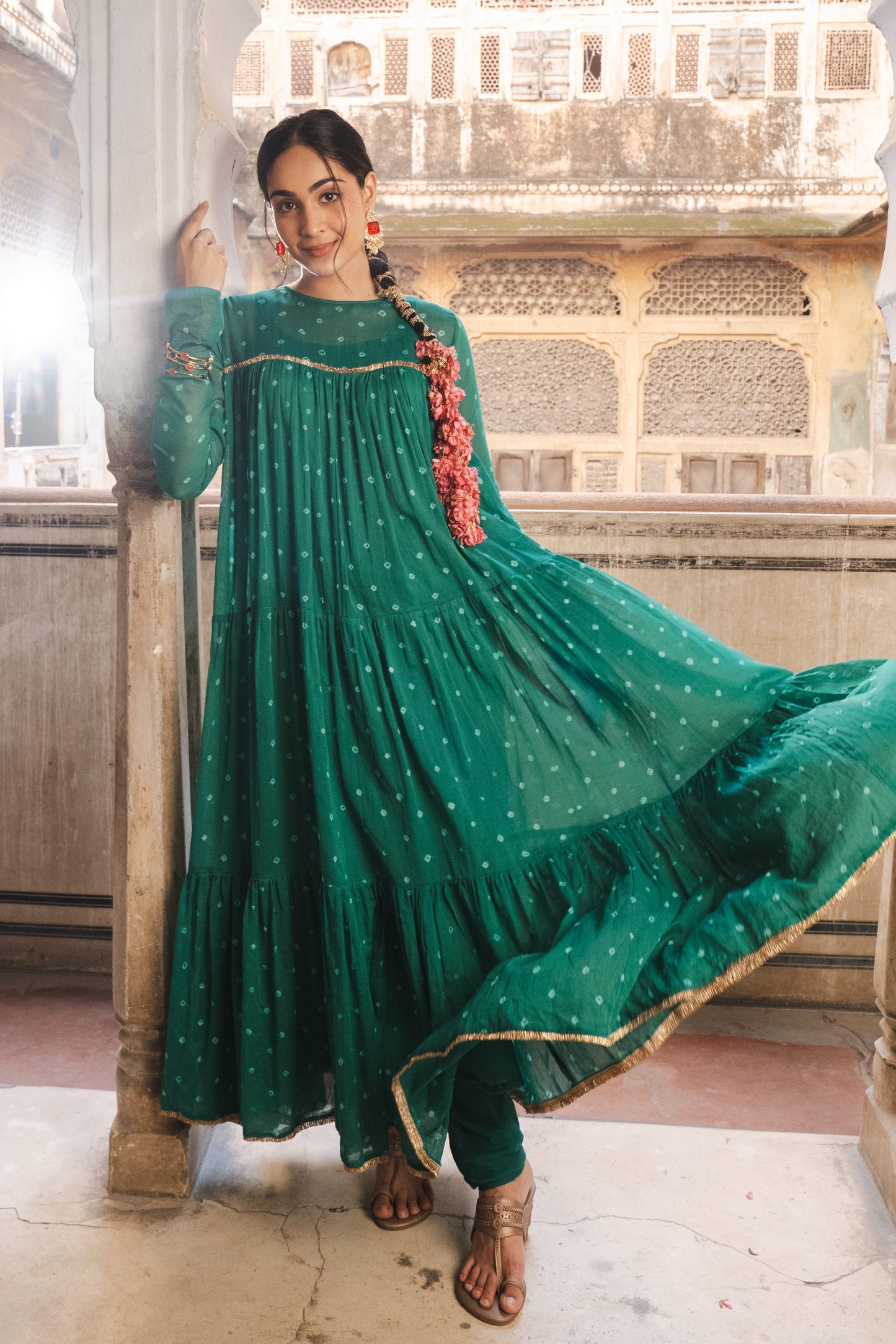 RAMA GREEN MULMUL KURTA SET