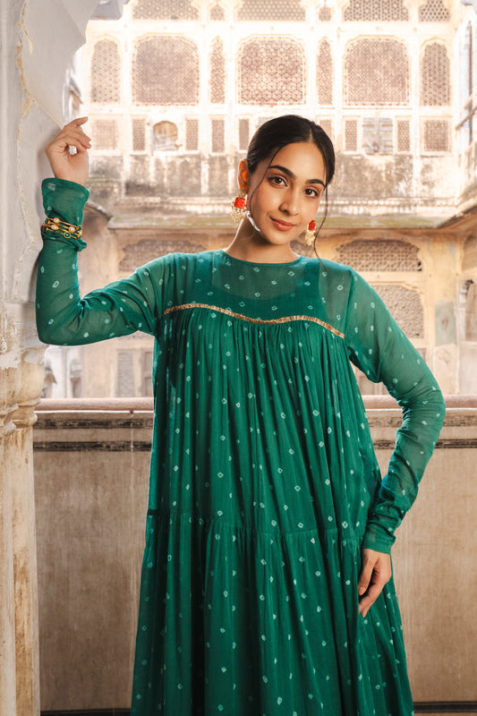 RAMA GREEN MULMUL KURTA SET