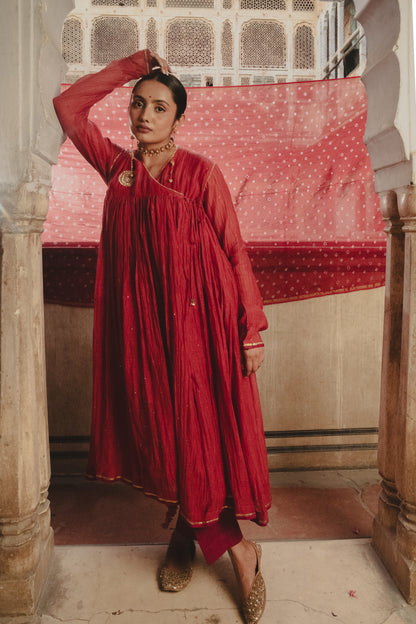 RED ANGRAKHA DRESS
