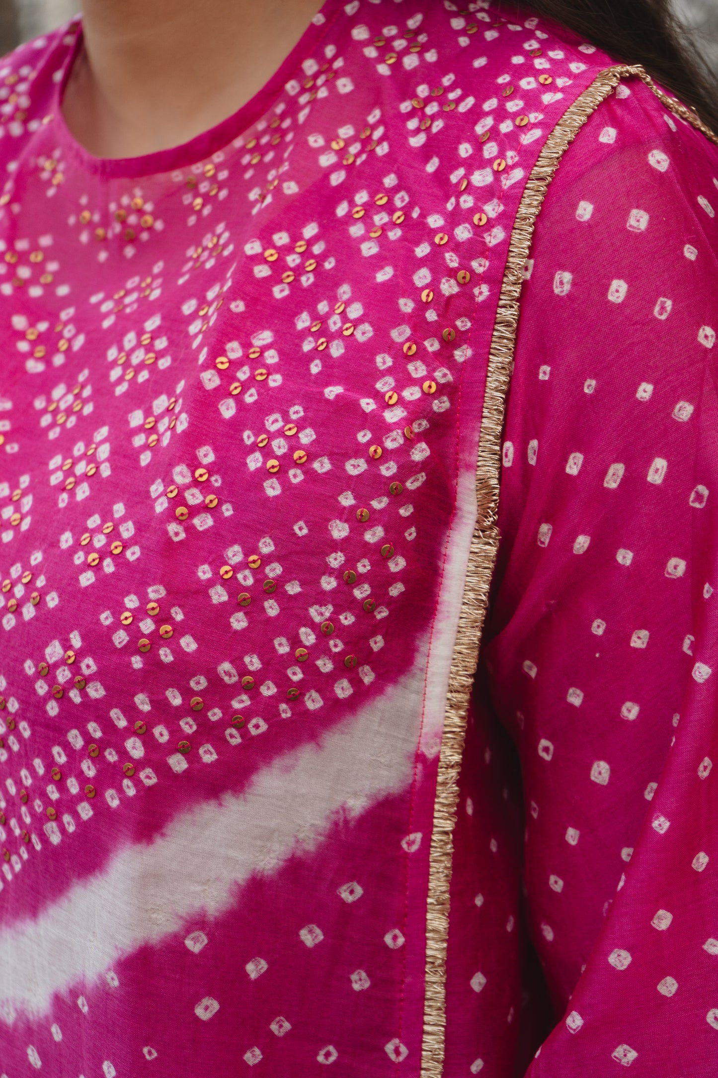 Pink Chanderi Bandhej Abha