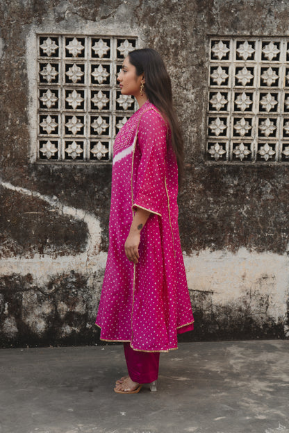 Pink Chanderi Bandhej Abha