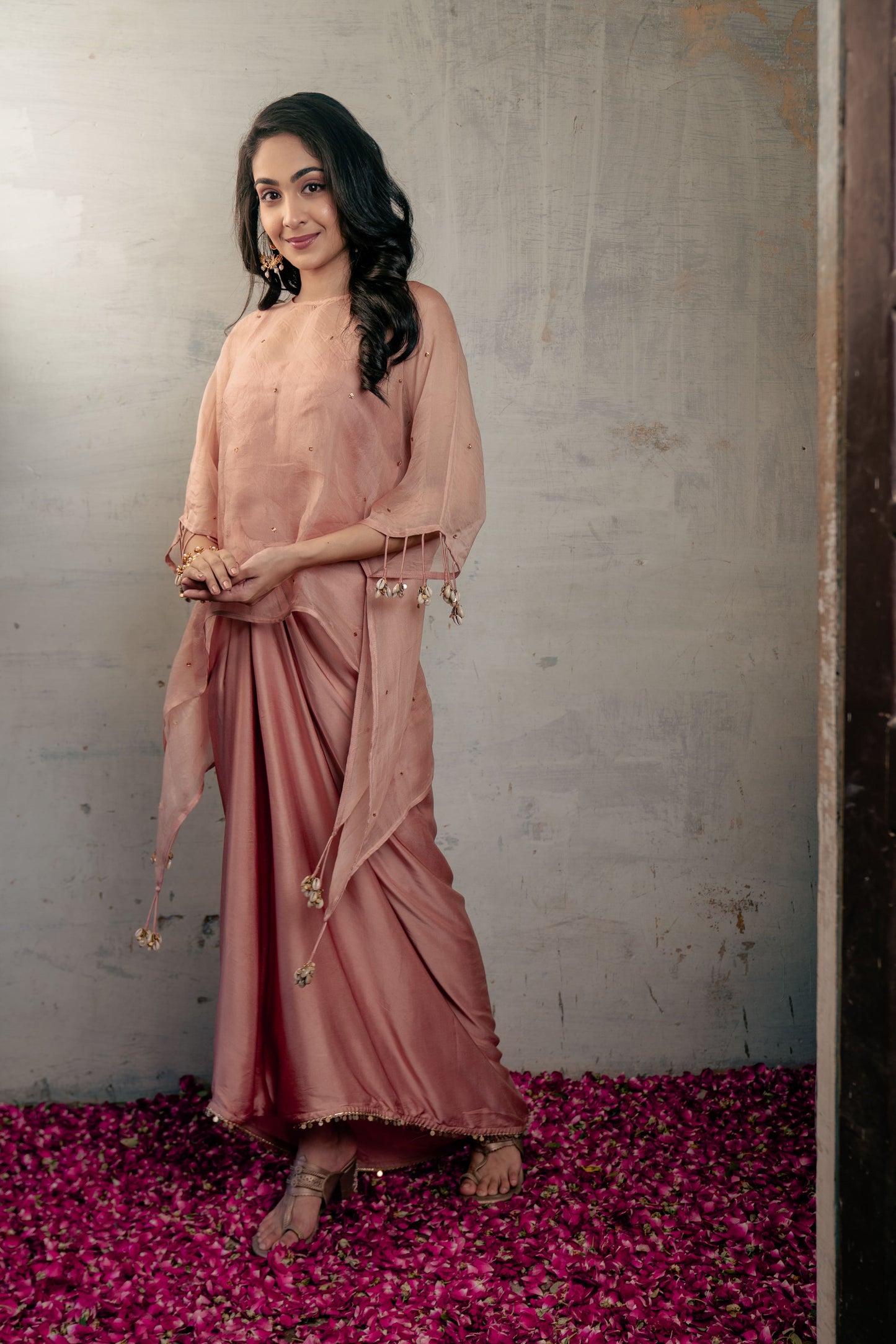 ORGANZA KAFTAAN TOP WITH SKIRT
