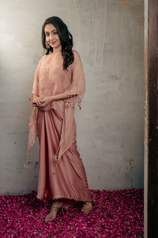 ORGANZA KAFTAAN TOP WITH SKIRT