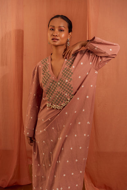 Pink Quartz Whisper Kaftan Kurta Set