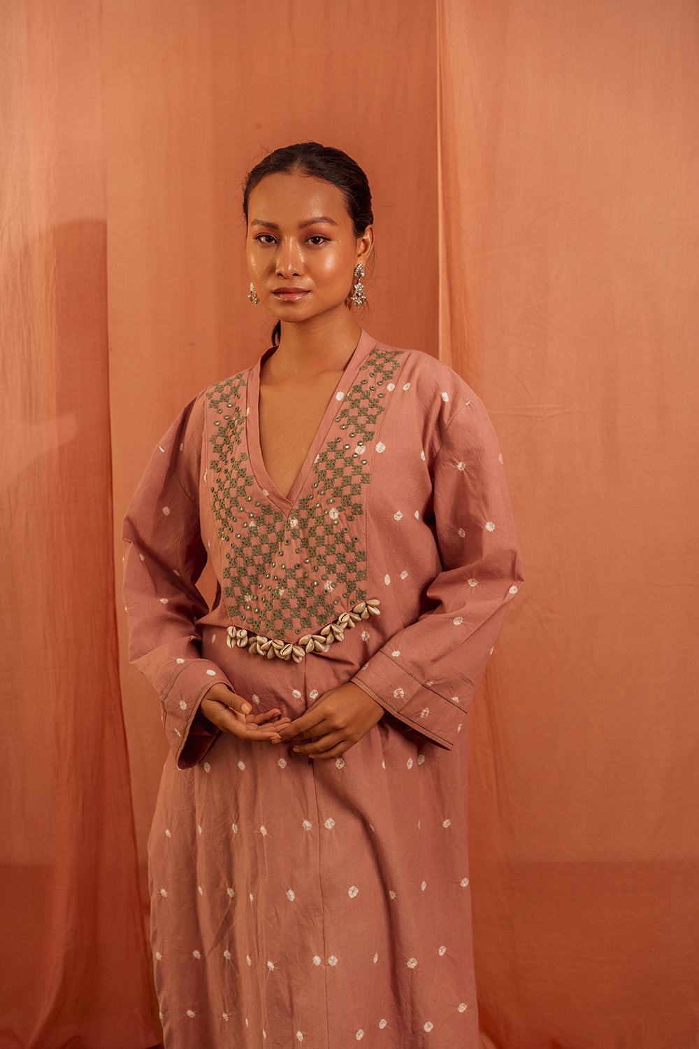 Pink Quartz Whisper Kaftan Kurta Set